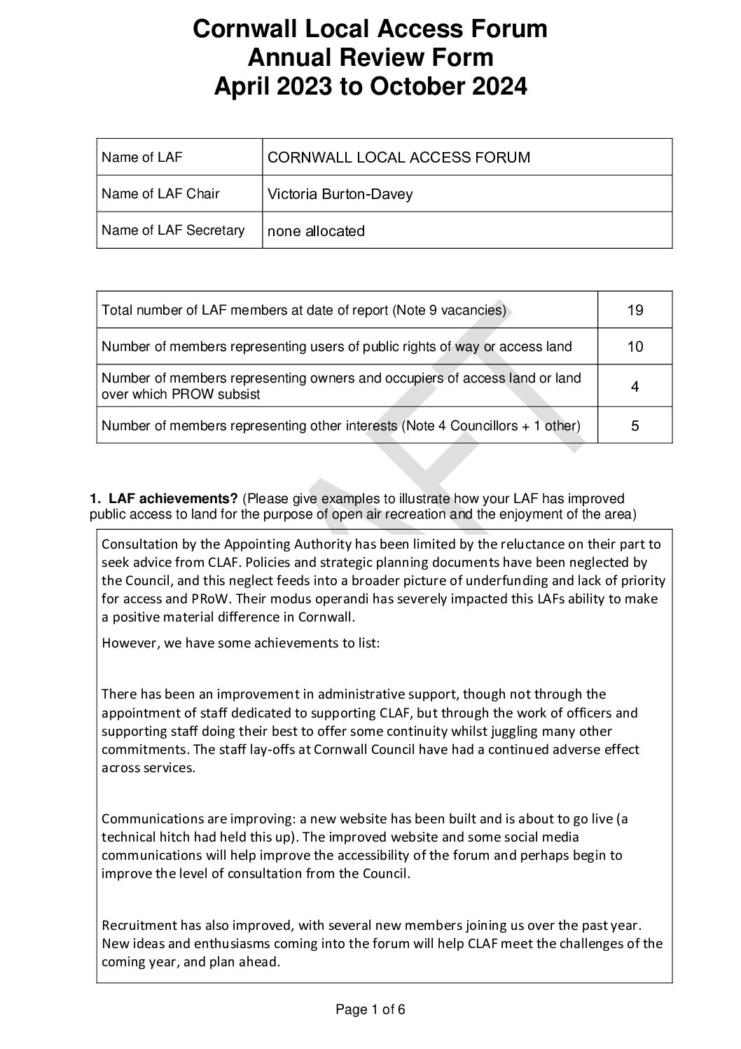 CLAF Active Feock Report 10-2024