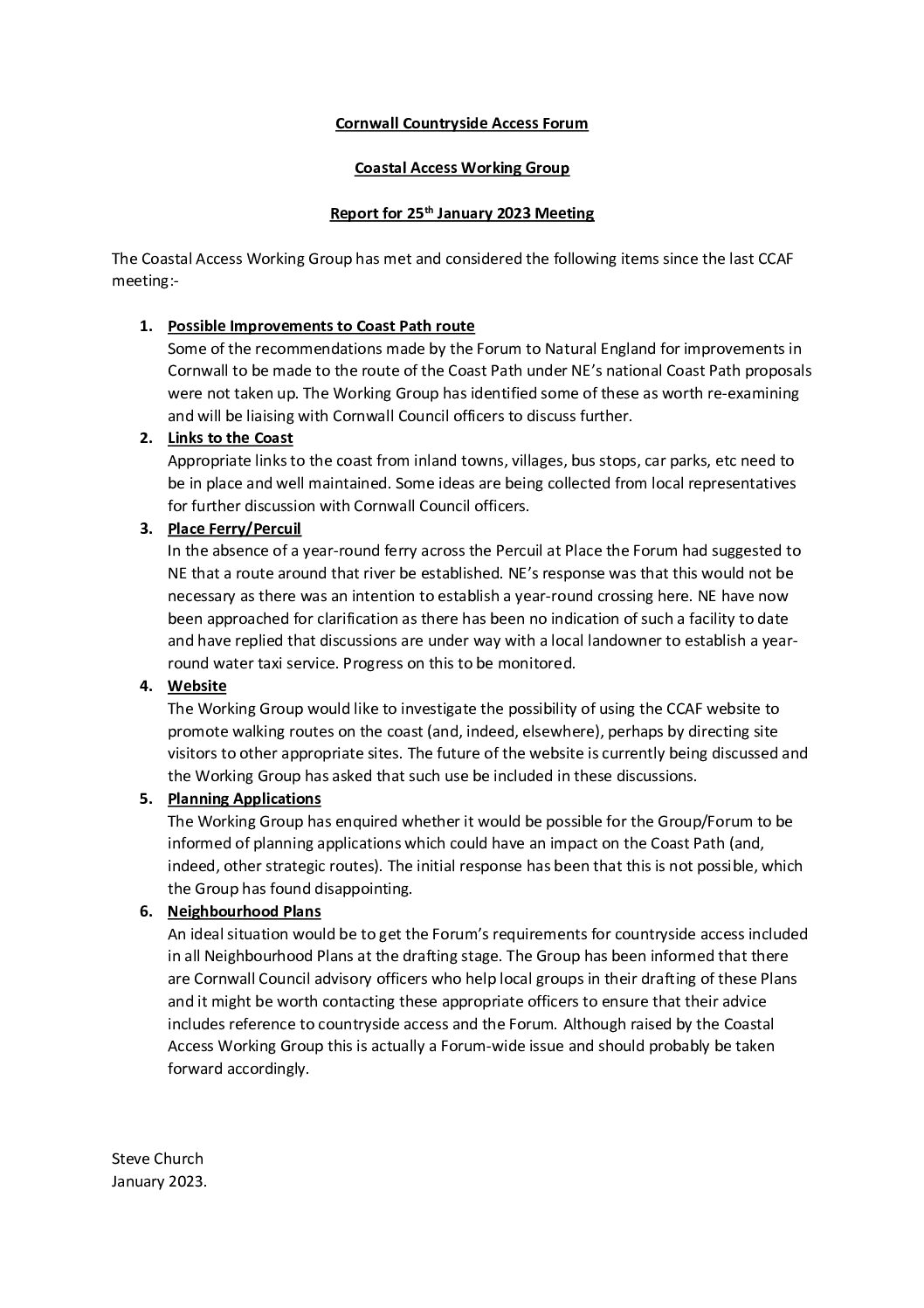 CLAF Coastal Access WG report 01-2023