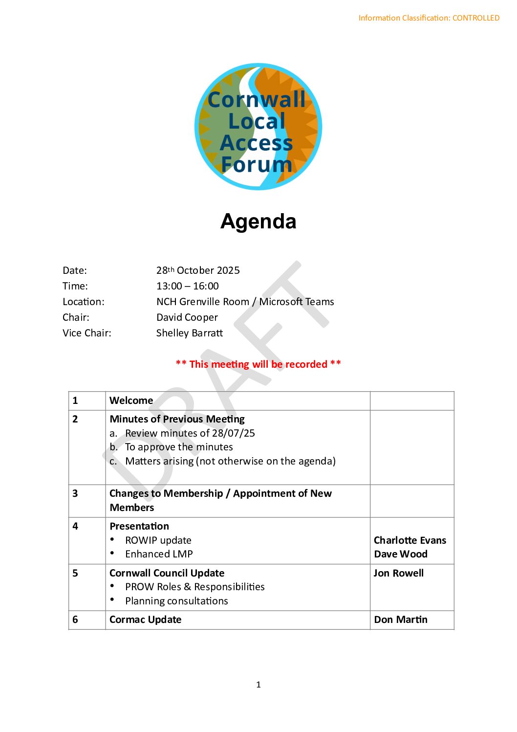 CLAF Agenda 10-2025